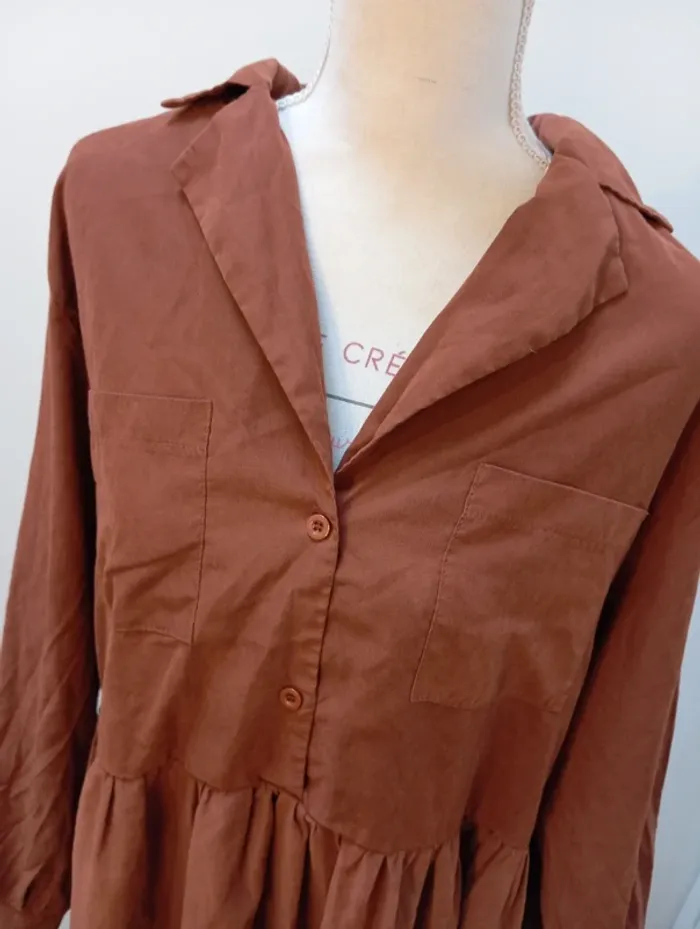 Robe manches longues marron Shein taille 3XL - photo numéro 4