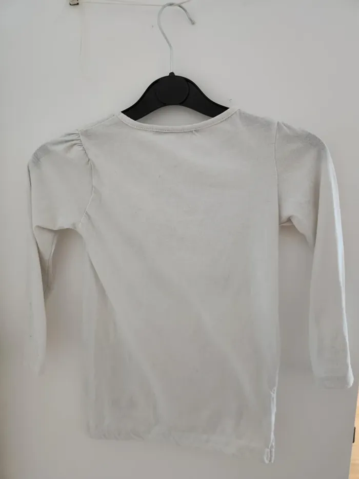 T-shirt manches longues blanc Super girl Taille 8 ans - photo numéro 2