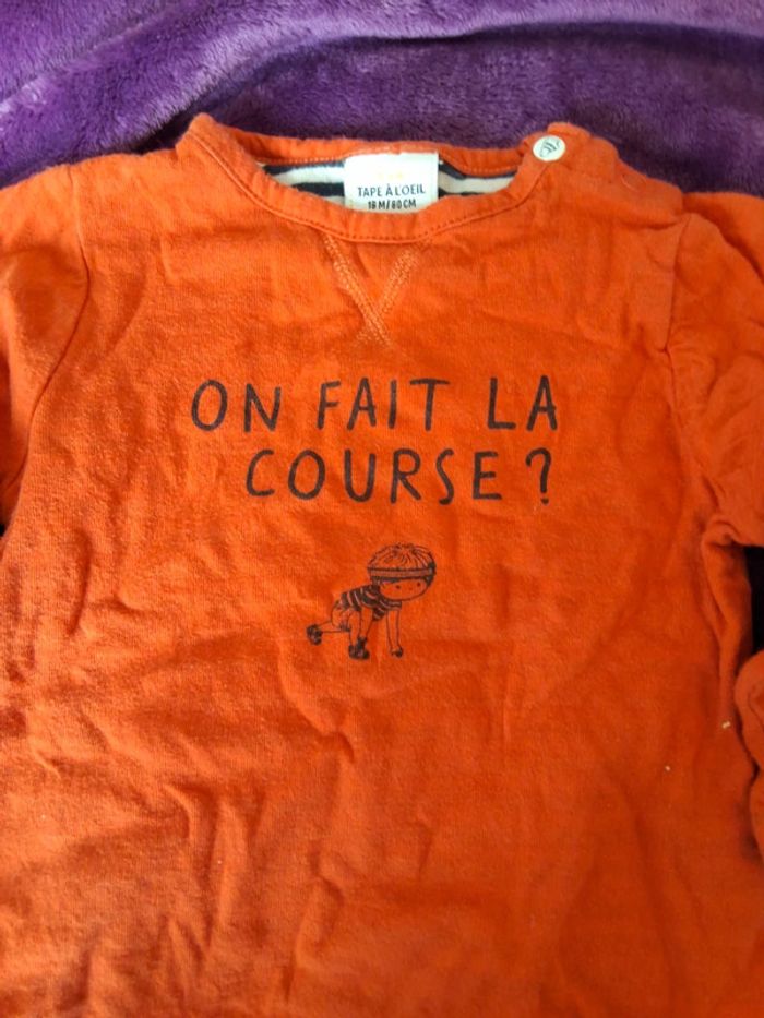 Tee-shirt manches longues orange - photo numéro 2