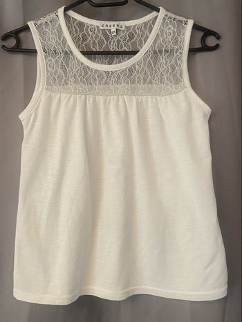 Débardeur »Creeks »blanc et dentelle