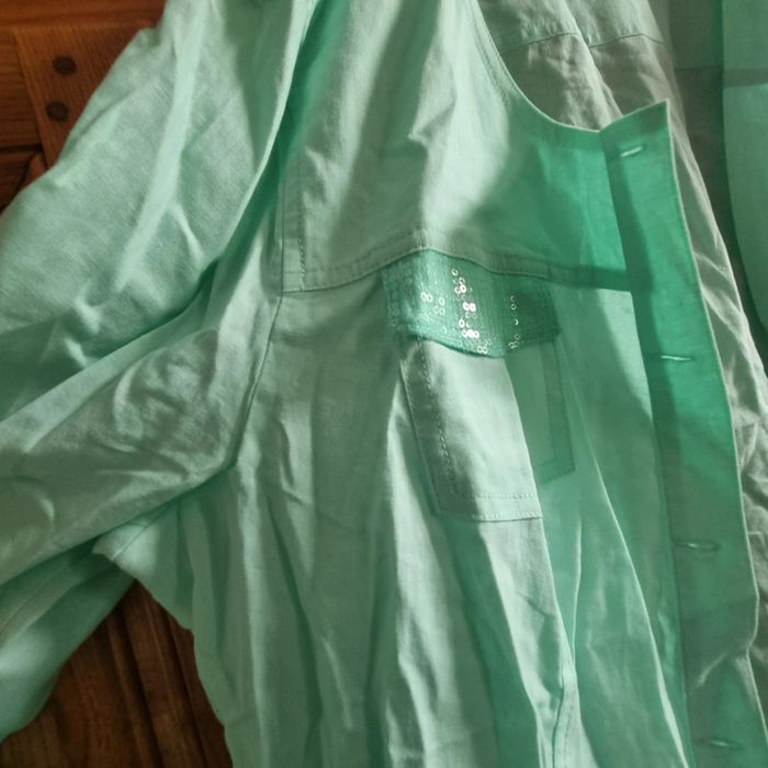 Ensemble lin bon prix collection robe et veste vert anis 46 48 - photo numéro 14
