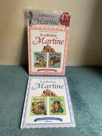 Lot de 2 livres de la collection Martine n°1 et 2. À la mer, au cirque, à la ferme et en voyage