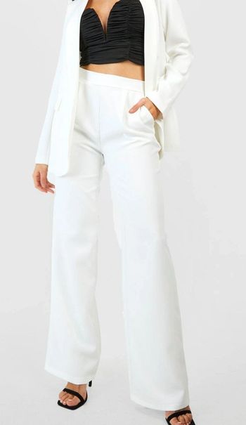 Pantalon large blanc Boohoo