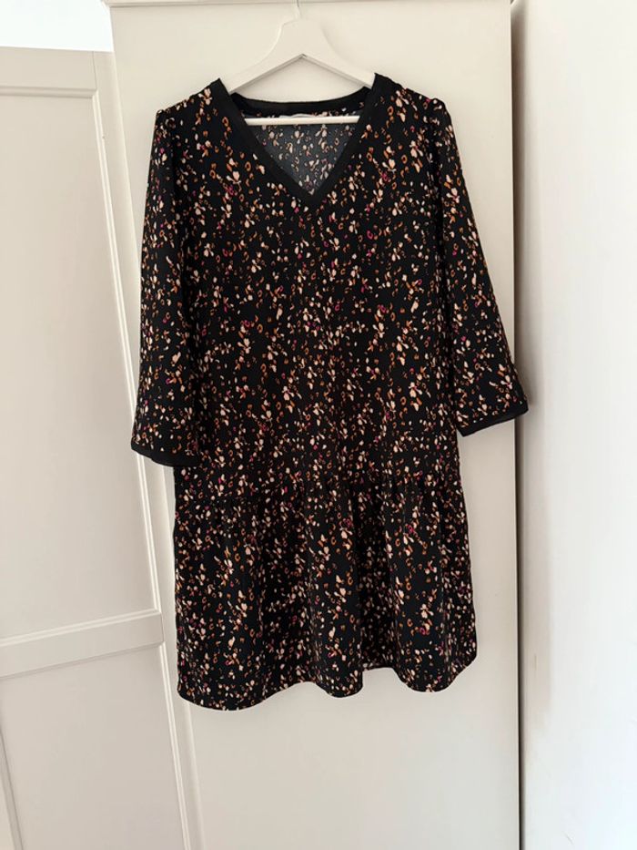 Superbe robe noire et imprimée fluide neuve Promod 🌸 L 40 42 - photo numéro 7