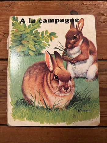 Livre album imagier carton ancien vintage à la campagne animaux forêt Hemma collection Aurore