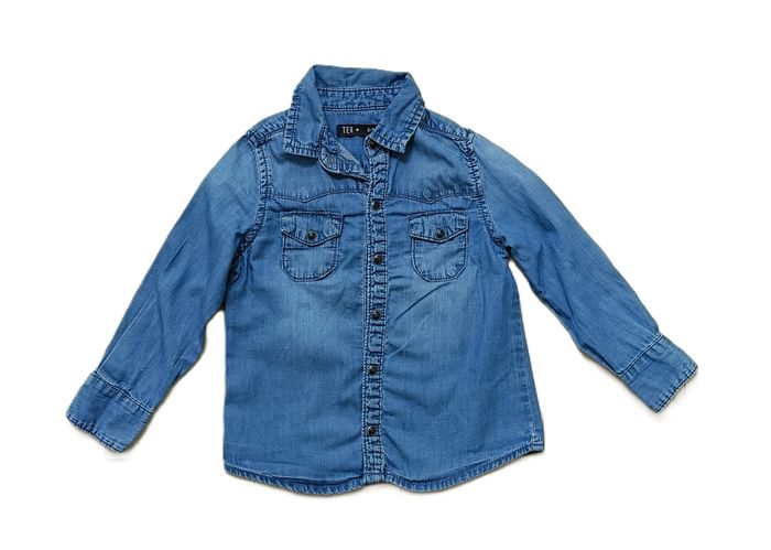 Chemise imitation jean bleu. Tex. Coton. Taille 2 - 3 ans - photo numéro 1