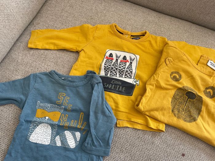 Lot tee shirt manches longues 3 mois