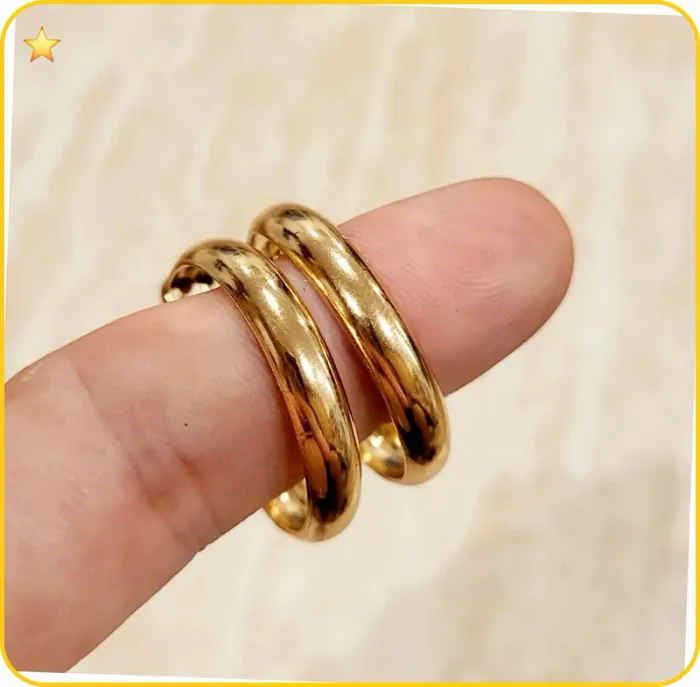 Boucles d’oreilles créoles dorées – Bijoux fantaisie intemporels - Très bon état - photo numéro 2