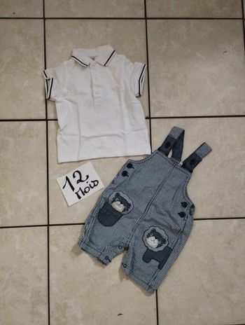 Ensemble Salopette short 12mois