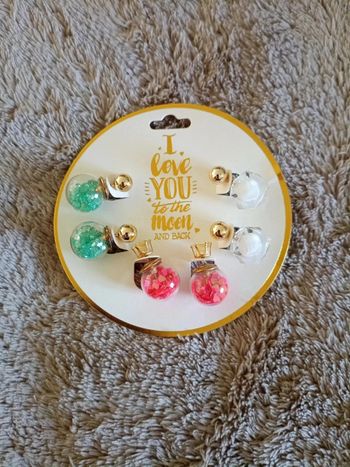 Lot de 3 paires de boucles d' oreilles fantaisie