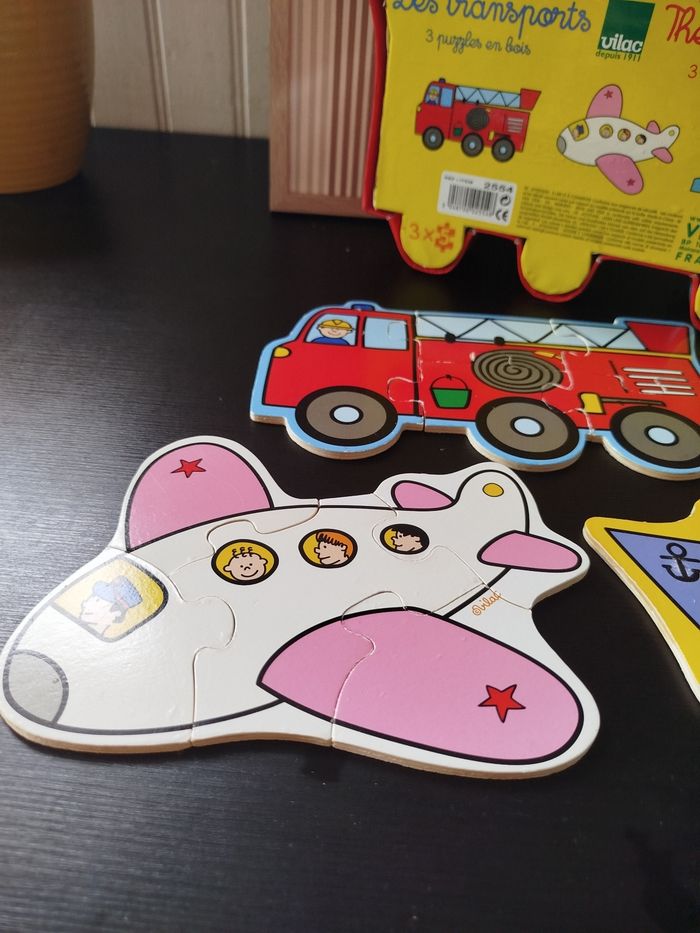 Vilac Coffret 3 puzzles Les Transports - photo numéro 3