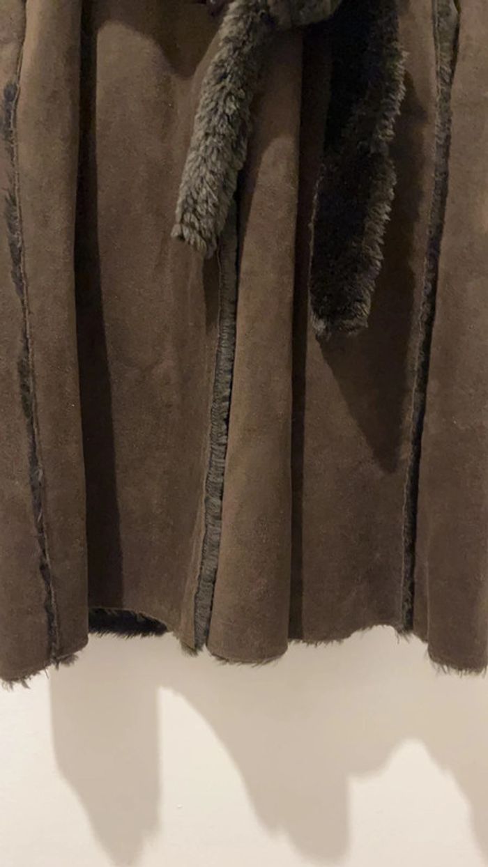 Magnifique manteau marron taille 1 intérieur polaire extérieur toucher peau de pêche - photo numéro 6