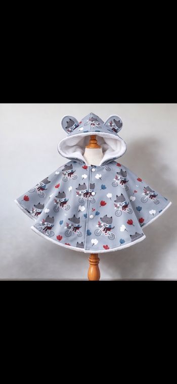 Poncho loup gris 
