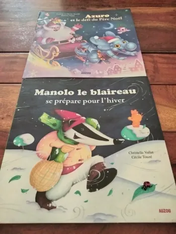Lot de 2 livres mes p'tits albums azuro et Manolo le blaireau auzou