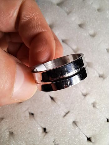Bague acier inoxydable argentée