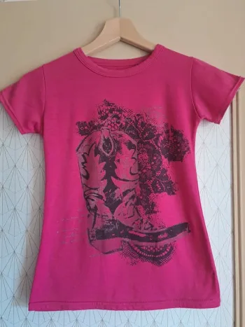 Superbe t-shirt fille rose tbe 14 ans