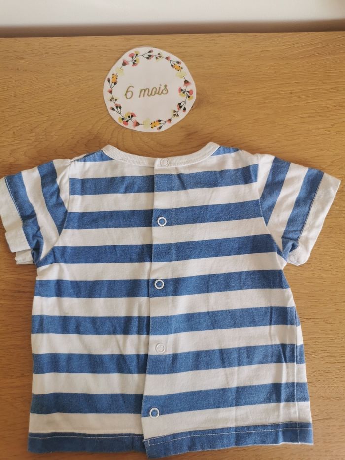 Lot de 2 t-shirt manches courtes bébé garçon 6mois kimbaloo et mot d'enfant TBE - photo numéro 4