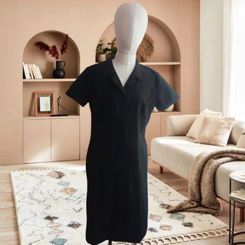 Robe noir manche courte tergal taille M