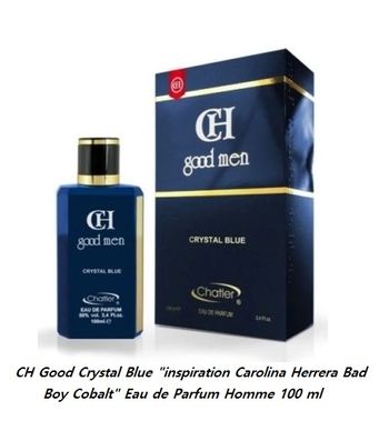 CH Good Crystal Blue "inspi Carolina Herrera Bad Boy Cobalt" Eau de Parfum Homme 100 ml