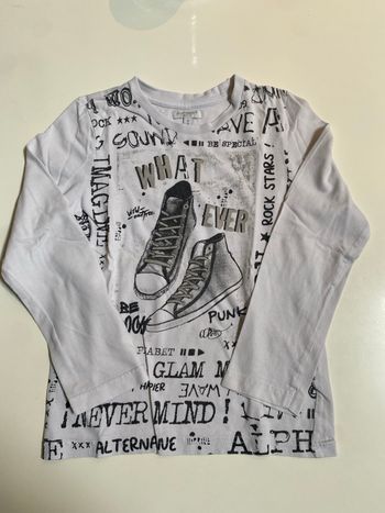 Tee shirt alphabet 8ans manches longues
