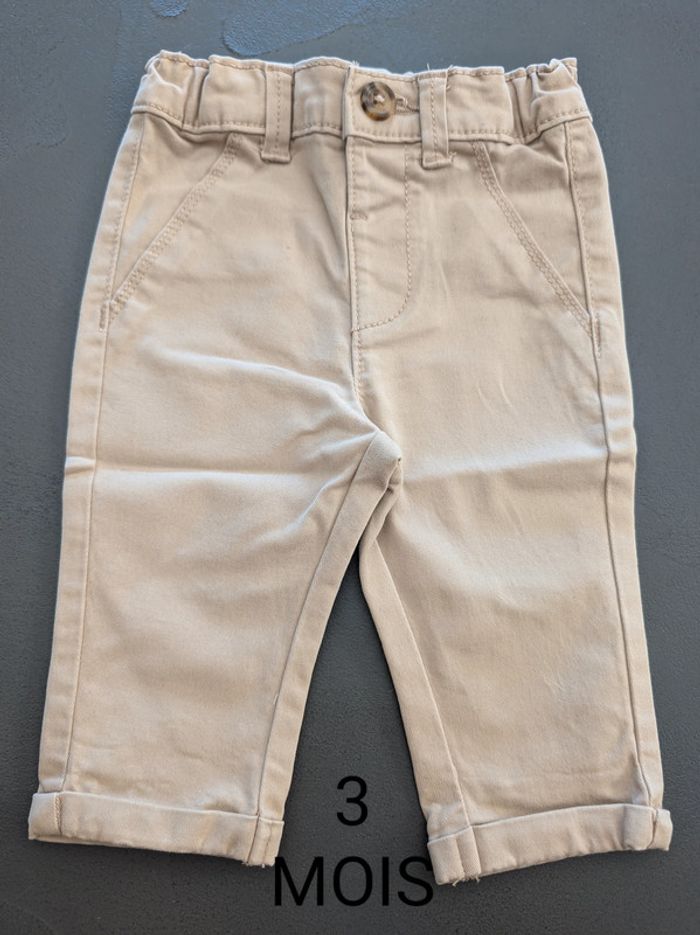 Pantalon beige Kiabi - Taille : 3 Mois