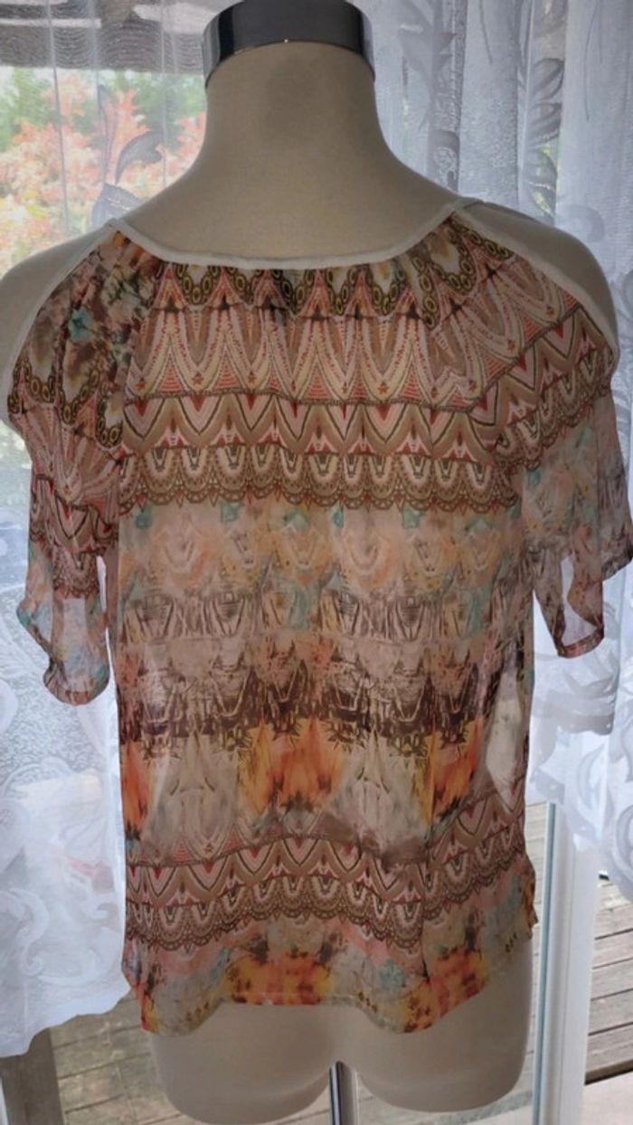 Haut ample et transparent à motifs colorés - photo numéro 4