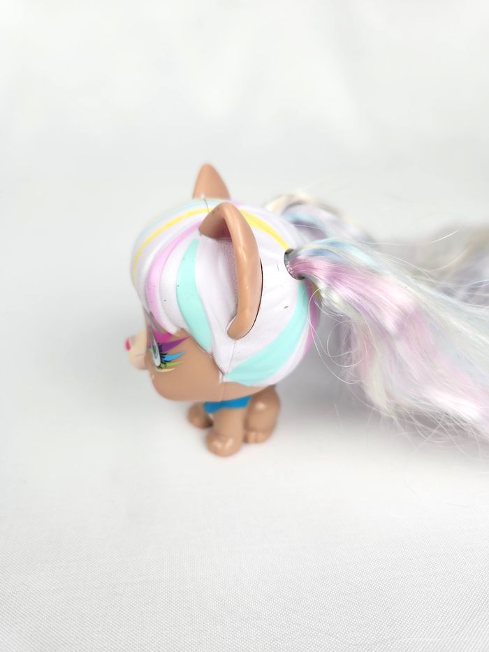 Poupée VIP Pets Chien Cheveux Longs Multicolores Rayés Rose Bleu Jaune IMC Toys - photo numéro 5
