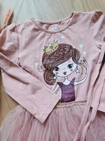 Robe manches longue et petit sac princesse c&a 6 ans