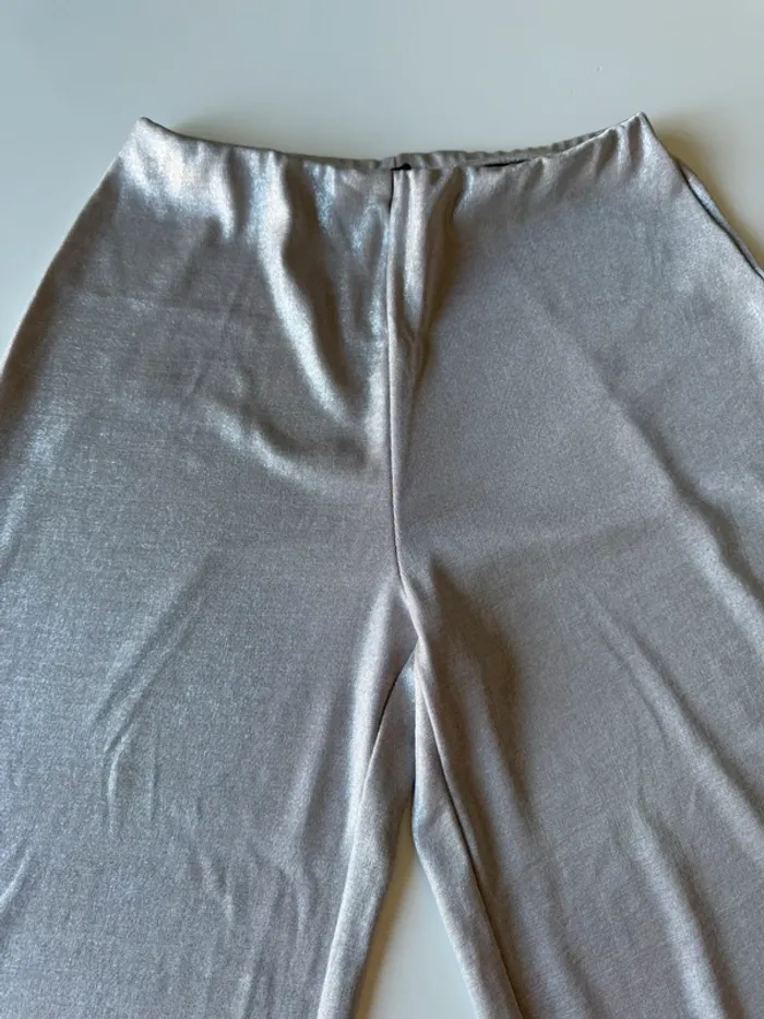 Pantalon fluide argenté Zara - photo numéro 5