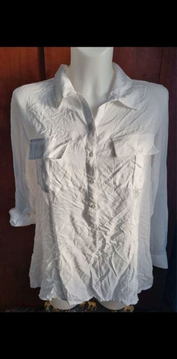 Chemisier léger blanc transparent 38