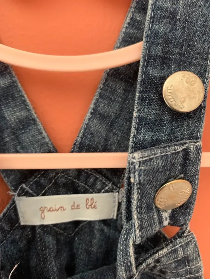 🌼 Robe salopette en jean Grain de Blé – 3 ans - photo numéro 3