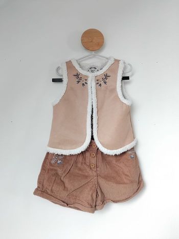Ensemble Sergent Major 7 ans Short Gilet Fleur Fille Lot Printemps 🤎