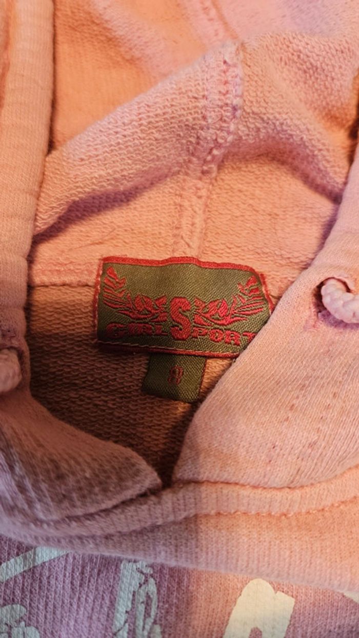 Pull rose, manches longues à capuche, GirlSport, 8 ans - photo numéro 5