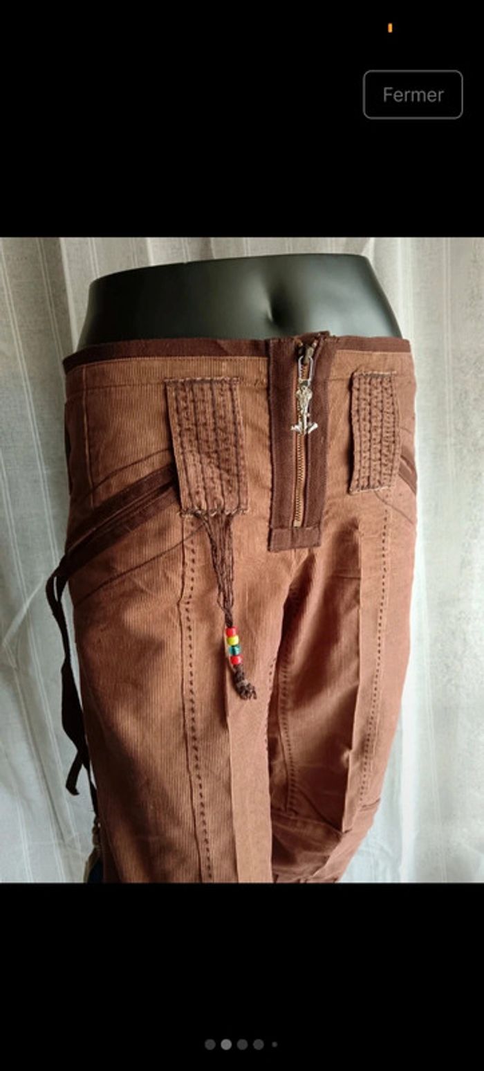 Marithé et François Girbaud | Pantalon court marron | t 34 - photo numéro 7