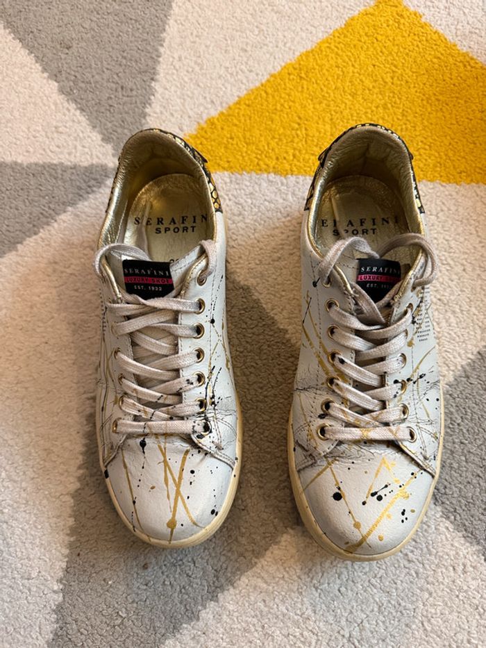 Basket en cuir couleur blanche Serafini Taille 36 - photo numéro 5