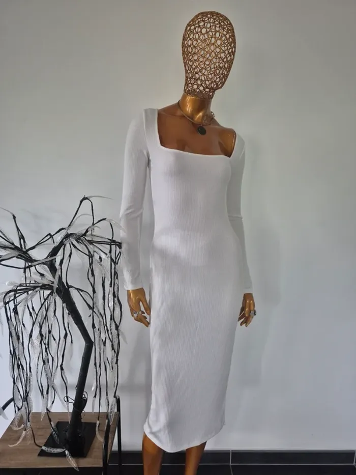 Robe Longue Blanche Manches Longues Femme Taille L/40