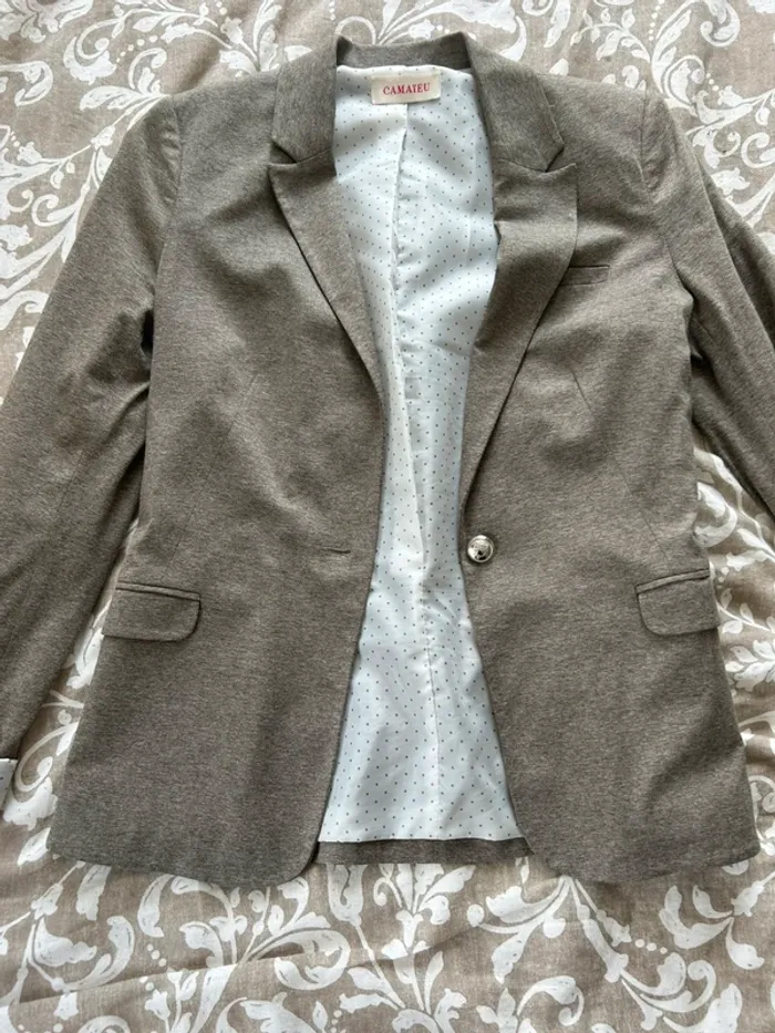 Blazer camaïeu crème beige taille 38 neuf - photo numéro 2