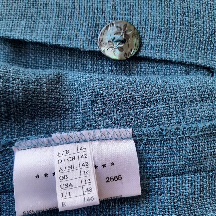 Veste / Blazer, turquoise, manches courtes, Tfr 44, WEILL - photo numéro 7