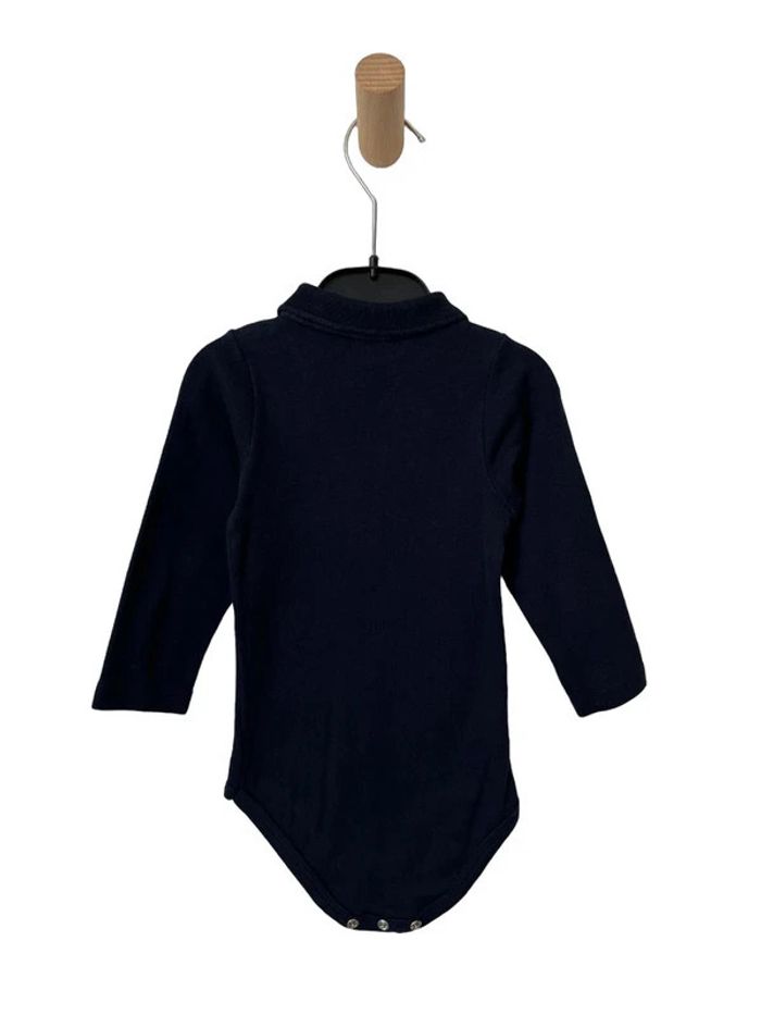 Body manches longues bleu marine avec col polo - Petit Bateau 12 mois (74cm) - photo numéro 2