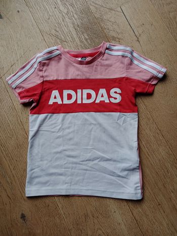 Tee-shirt Adidas rose et blanc – Taille 5 ans