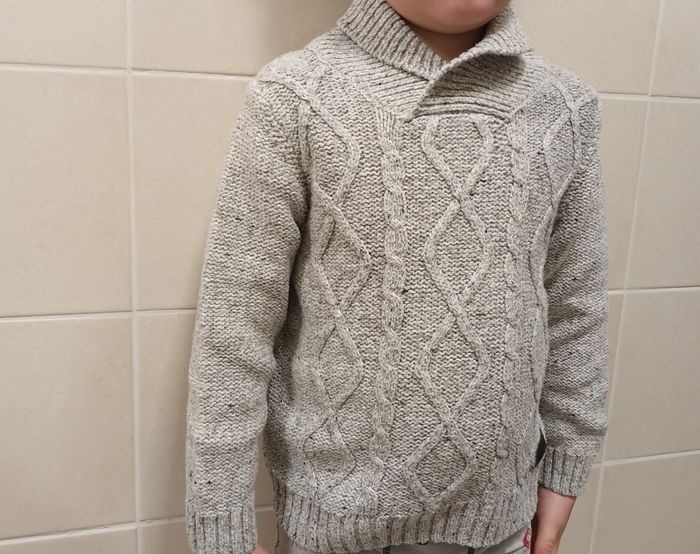 Joli pull avec col gris chiné taille 6 ans - photo numéro 2