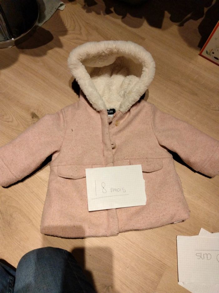 Manteau rose pâle 18 mois