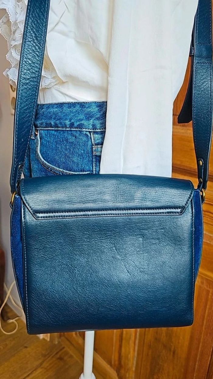 Sac en cuir Nat & Nin marine à bandoulière - photo numéro 6