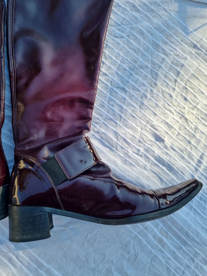 Bottes hautes rouge bordeaux - photo numéro 2