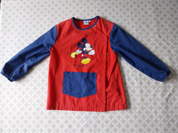 Tablier à manches longues garçon en coton 5 ans Mickey