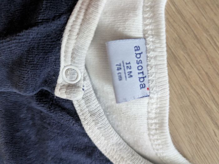 Lot 2 pyjamas grenouillères velours 12mois - photo numéro 3