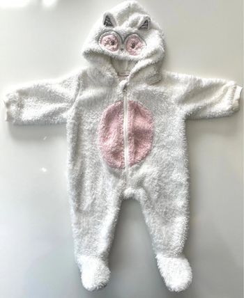 Polaire/pilou ensemble bébé blanc, chaud 3 mois Gémo