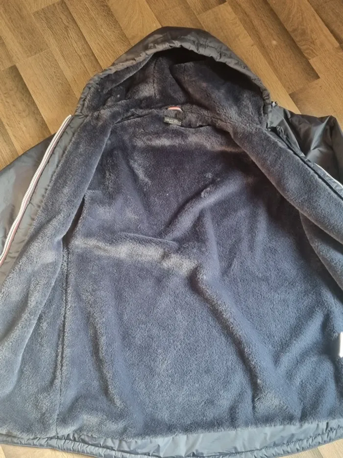 Manteau / Parka longue imperméable fourrée marine. Taille XL. Laura Jo. TBE - photo numéro 3
