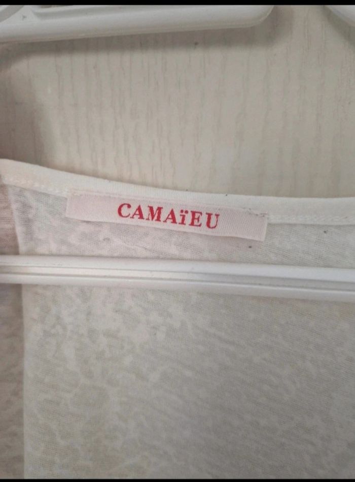 Débardeur blanc en transparence femme camaïeu taille S/36 - photo numéro 5