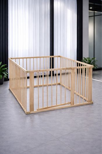 Dibea Parc en bois pour bébés et jeunes enfants pliable avec porte nombre différent d'éléments par 90 x 90m